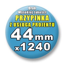 Przypinki 1240 szt. / Buttony Badziki Na Zamówienie / Twój Wzór Logo Foto Projekt / 44 mm.